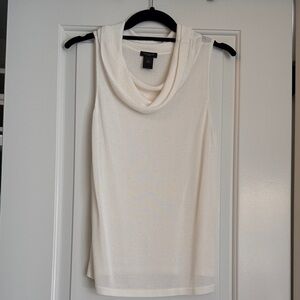 Ann Taylor Factory Cream Sleeveless Cowl Neck Sweater